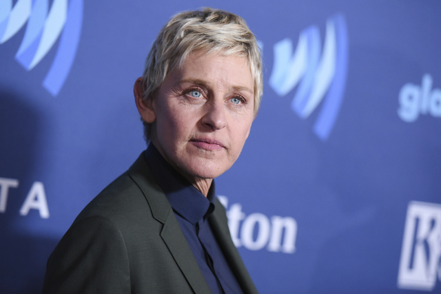 Ellen DeGeneres arrives at the 26th Annual GLAAD Media Awards held at the  Beverly Hilton Hotel, in Beverly Hills, Calif. On the Feb. 23, 2017,  episode of her chat show, DeGeneres handed