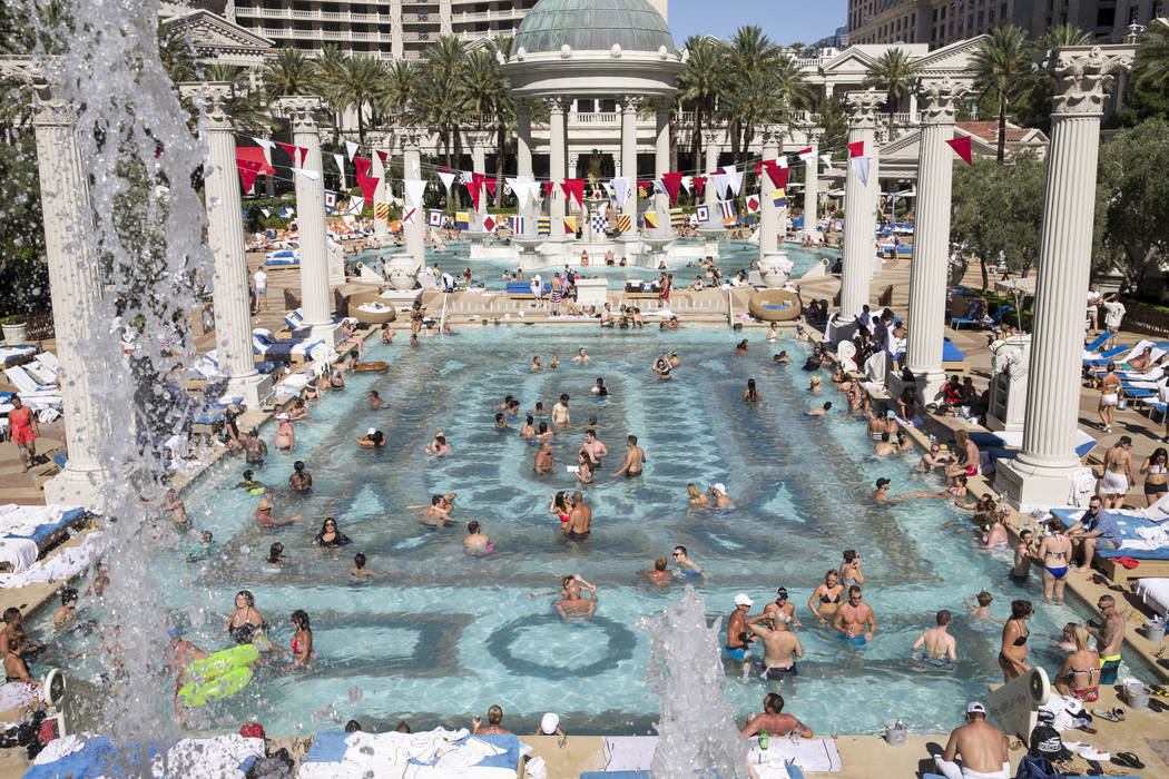 Guest at the Garden of the Gods Pool Oasis at Caesars Palace in Las Vegas  on Tuesday, July 4, 2017. Richard Brian Las Vegas Review-Journal  @vegasphotograph