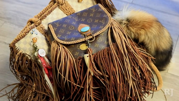 Louis Vuitton, Bags, Custom Boho Louis Vuitton Backpack With Fringe