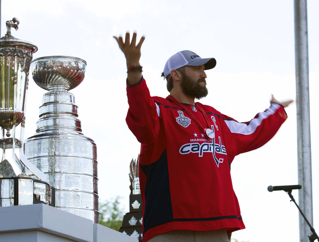 Photo: Capitals cheerleaders celebrate Stanley Cup Trophy during