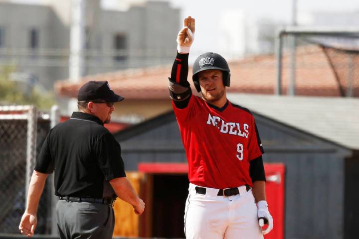 Former UNLV outfielder Max Smith, shown in 2018, batted .286 in his first season of professiona ...