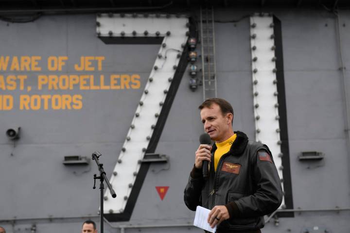 In this Nov. 15, 2019, photo U.S. Navy Capt. Brett Crozier, then commanding officer of the airc ...