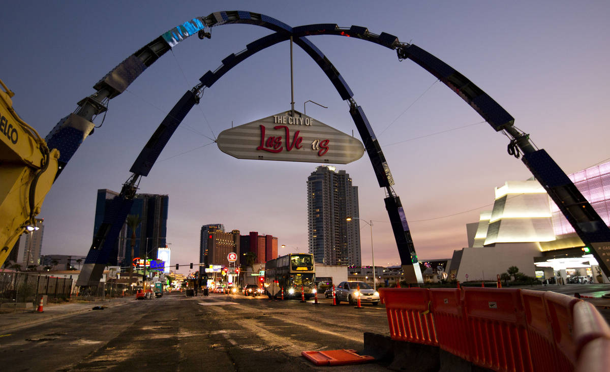 New downtown Las Vegas arches nearly completed, Downtown, Local