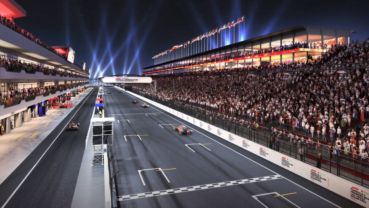 F1 Las Vegas Grand Prix: FOX5 drone gives a look at pit building, track  ahead of race