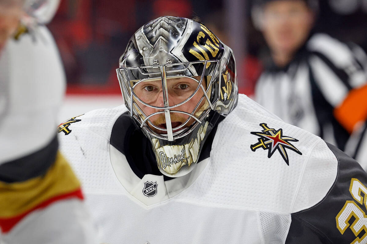 Vegas Golden Knights] Jonathan Quick in new colors for his first start for  the Knights. : r/hockey
