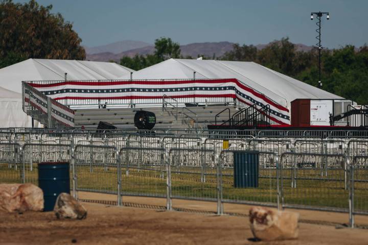 An area is set up for former President Donald Trump’s June 9 rally in Sunset Park on Sat ...